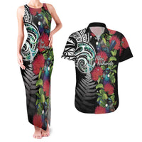 Meri Kirihimete New Zealand Couples Matching Tank Maxi Dress and Hawaiian Shirt Tui on Pohutukawa