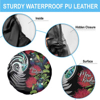 Meri Kirihimete New Zealand Spare Tire Cover Tui on Pohutukawa LT7 - Polynesian Pride