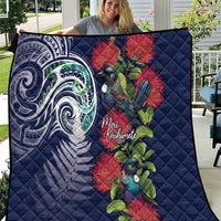 Meri Kirihimete New Zealand Quilt Tui on Pohutukawa - Blue Ver LT7 Blue - Polynesian Pride