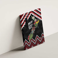 New Zealand Christmas Taniko Poutama Canvas Wall Art Flora Map with Birds - Polynesian Pride