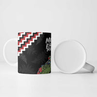 New Zealand Christmas Taniko Poutama Ceramic Mug Flora Map with Birds - Polynesian Pride