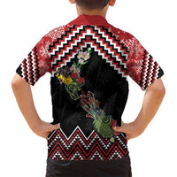 New Zealand Christmas Taniko Poutama Family Matching Long Sleeve Bodycon Dress and Hawaiian Shirt Flora Map with Birds - Polynesian Pride