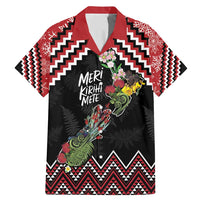 New Zealand Christmas Taniko Poutama Family Matching Mermaid Dress and Hawaiian Shirt Flora Map with Birds - Polynesian Pride