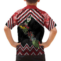 New Zealand Christmas Taniko Poutama Family Matching Off The Shoulder Long Sleeve Dress and Hawaiian Shirt Flora Map with Birds - Polynesian Pride