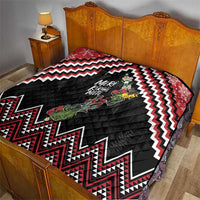 New Zealand Christmas Taniko Poutama Quilt Flora Map with Birds - Polynesian Pride