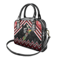 New Zealand Christmas Taniko Poutama Shoulder Handbag Flora Map with Birds - Polynesian Pride