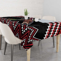 New Zealand Christmas Taniko Poutama Tablecloth Flora Map with Birds - Polynesian Pride