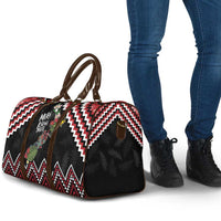 New Zealand Christmas Taniko Poutama Travel Bag Flora Map with Birds - Polynesian Pride