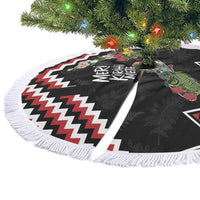 New Zealand Christmas Taniko Poutama Tree Skirt Flora Map with Birds - Polynesian Pride