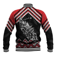 New Zealand Christmas Taniko Poutama Baseball Jacket Mountainscape Maori Fern LT7 - Polynesian Pride