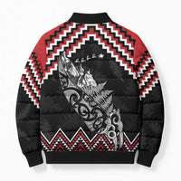 New Zealand Christmas Taniko Poutama Bomber Puffer Jacket Mountainscape Maori Fern LT7 - Polynesian Pride