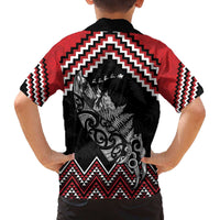 New Zealand Christmas Taniko Poutama Family Matching Off The Shoulder Long Sleeve Dress and Hawaiian Shirt Mountainscape Maori Fern - Polynesian Pride