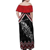 New Zealand Christmas Taniko Poutama Family Matching Off Shoulder Maxi Dress and Hawaiian Shirt Mountainscape Maori Fern - Polynesian Pride