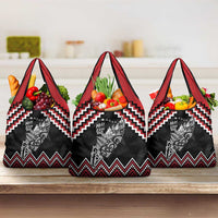 New Zealand Christmas Taniko Poutama Grocery Bag Mountainscape Maori Fern - Polynesian Pride
