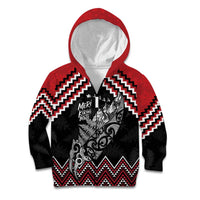New Zealand Christmas Taniko Poutama Kid Hoodie Mountainscape Maori Fern - Polynesian Pride