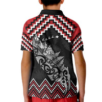 New Zealand Christmas Taniko Poutama Kid Polo Shirt Mountainscape Maori Fern - Polynesian Pride