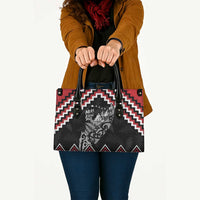 New Zealand Christmas Taniko Poutama Leather Bag Mountainscape Maori Fern - Polynesian Pride