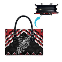 New Zealand Christmas Taniko Poutama Leather Bag Mountainscape Maori Fern - Polynesian Pride