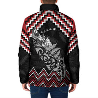New Zealand Christmas Taniko Poutama Padded Jacket Mountainscape Maori Fern LT7 - Polynesian Pride