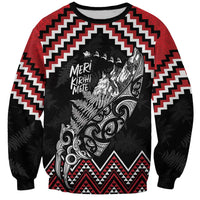 New Zealand Christmas Taniko Poutama Sweatshirt Mountainscape Maori Fern LT7 Unisex Black - Polynesian Pride