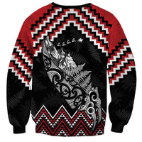 New Zealand Christmas Taniko Poutama Sweatshirt Mountainscape Maori Fern LT7 - Polynesian Pride