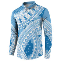 Bula Fiji Classic Masi Tapa Button Sweatshirt Turquoise - Polynesian Pride