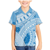 Bula Fiji Classic Masi Tapa Family Matching Mermaid Dress and Hawaiian Shirt Turquoise - Polynesian Pride
