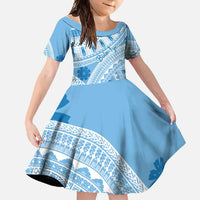 Bula Fiji Classic Masi Tapa Family Matching Summer Maxi Dress and Hawaiian Shirt Turquoise - Polynesian Pride