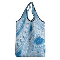 Bula Fiji Classic Masi Tapa Grocery Bag Turquoise - Polynesian Pride