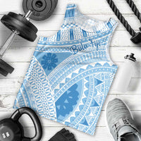 Bula Fiji Classic Masi Tapa Men Tank Top Turquoise - Polynesian Pride