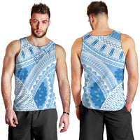 Bula Fiji Classic Masi Tapa Men Tank Top Turquoise - Polynesian Pride