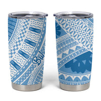 Bula Fiji Classic Masi Tapa Tumbler Cup Turquoise - Polynesian Pride