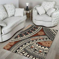 Bula Fiji Classic Masi Tapa Area Rug Vintage Brown - Polynesian Pride