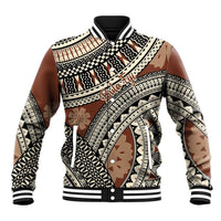 Bula Fiji Classic Masi Tapa Baseball Jacket Vintage Brown - Polynesian Pride