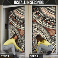 Bula Fiji Classic Masi Tapa Door Cover Vintage Brown - Polynesian Pride