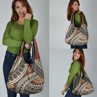 Bula Fiji Classic Masi Tapa Grocery Bag Vintage Brown - Polynesian Pride