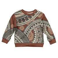 Bula Fiji Classic Masi Tapa Kid Ugly Christmas Sweater Vintage Brown - Polynesian Pride