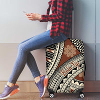 Bula Fiji Classic Masi Tapa Luggage Cover Vintage Brown - Polynesian Pride