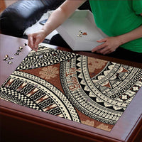 Bula Fiji Classic Masi Tapa Puzzle Vintage Brown - Polynesian Pride