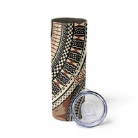 Bula Fiji Classic Masi Tapa Skinny Tumbler Vintage Brown - Polynesian Pride