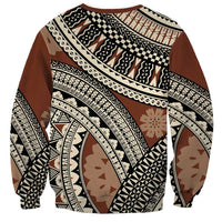 Bula Fiji Classic Masi Tapa Sweatshirt Vintage Brown - Polynesian Pride