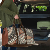 Bula Fiji Classic Masi Tapa Travel Bag Vintage Brown - Polynesian Pride