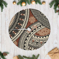 Bula Fiji Classic Masi Tapa Tree Skirt Vintage Brown - Polynesian Pride