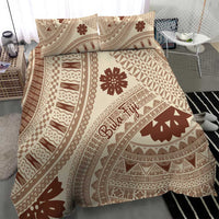 Bula Fiji Classic Masi Tapa Bedding Set Vintage Beige - Polynesian Pride