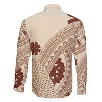 Bula Fiji Classic Masi Tapa Family Matching Long Sleeve Bodycon Dress and Hawaiian Shirt Vintage Beige - Polynesian Pride