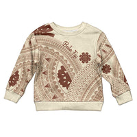 Bula Fiji Classic Masi Tapa Kid Ugly Christmas Sweater Vintage Beige - Polynesian Pride