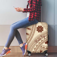 Bula Fiji Classic Masi Tapa Luggage Cover Vintage Beige - Polynesian Pride