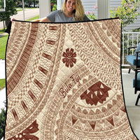 Bula Fiji Classic Masi Tapa Quilt Vintage Beige - Polynesian Pride