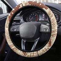 Bula Fiji Classic Masi Tapa Steering Wheel Cover Vintage Beige - Polynesian Pride
