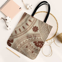 Bula Fiji Classic Masi Tapa Tote Bag Vintage Beige - Polynesian Pride